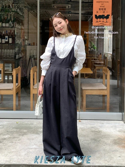 Kiesza lyte Fashion street 2024 High Waist Long Jumpsuit for Women Casual  Elegant Herben Wide leg pants Rompers Office Lady
