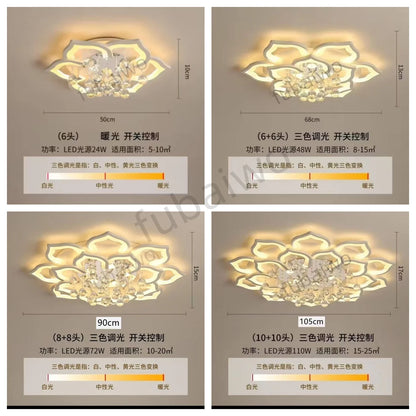 Modern Crystal Chandelier Ceiling Chandeliers For Living Room Lamp Bedroom Kitchen Lustre Indoor Lighting LED Fixtures Lights