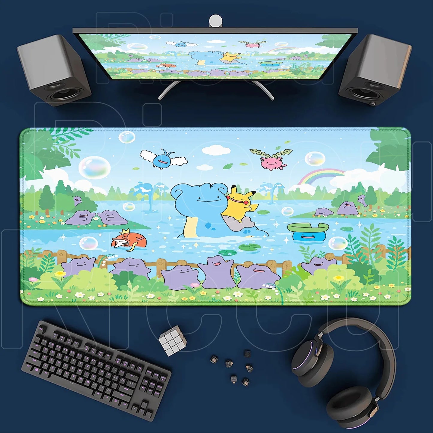 Gaming Anime P-Pokemons Gyarados Mousepad Large Non-slip Rubber Mouse Pad Gamer XXL 900x400mm Pc Keyboard Desk Mouse Mat Carpet