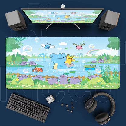 Gaming Anime P-Pokemons Gyarados Mousepad Large Non-slip Rubber Mouse Pad Gamer XXL 900x400mm Pc Keyboard Desk Mouse Mat Carpet