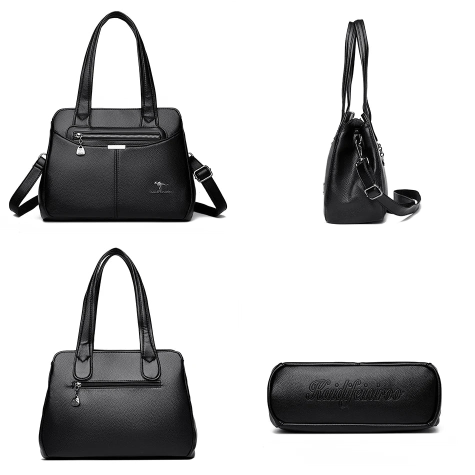 High Quality Ladies Soft Leather Shoulder Bag Designer Luxury Handbags Tote Bags For Womens 2025 Female Crossbody Messenger Bags