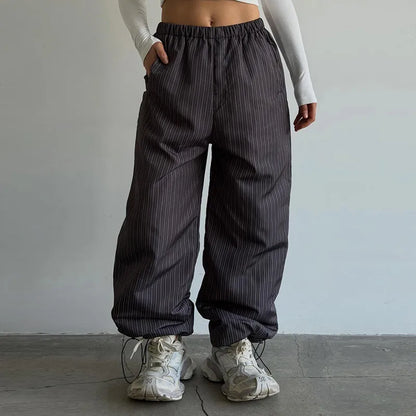 Polka Dots Hooded Cotton Coats Trousers Set 2026 Winter Loose Zippers Drawstring Jacket Elastic Waist Pants Women's Warm Outfits