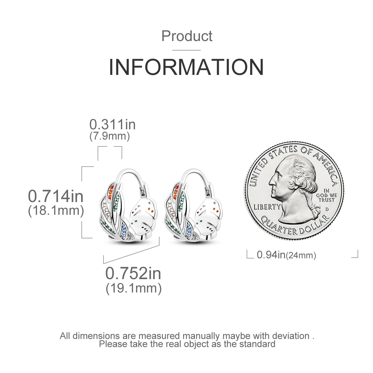 925 Sterling Silver Original Hoop Earring For Woman Luxury  Pendientes Wedding Jewelry Gift