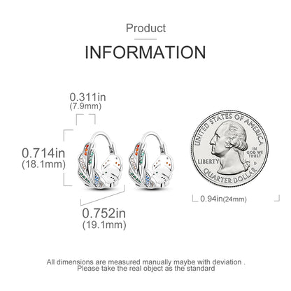 925 Sterling Silver Original Hoop Earring For Woman Luxury  Pendientes Wedding Jewelry Gift