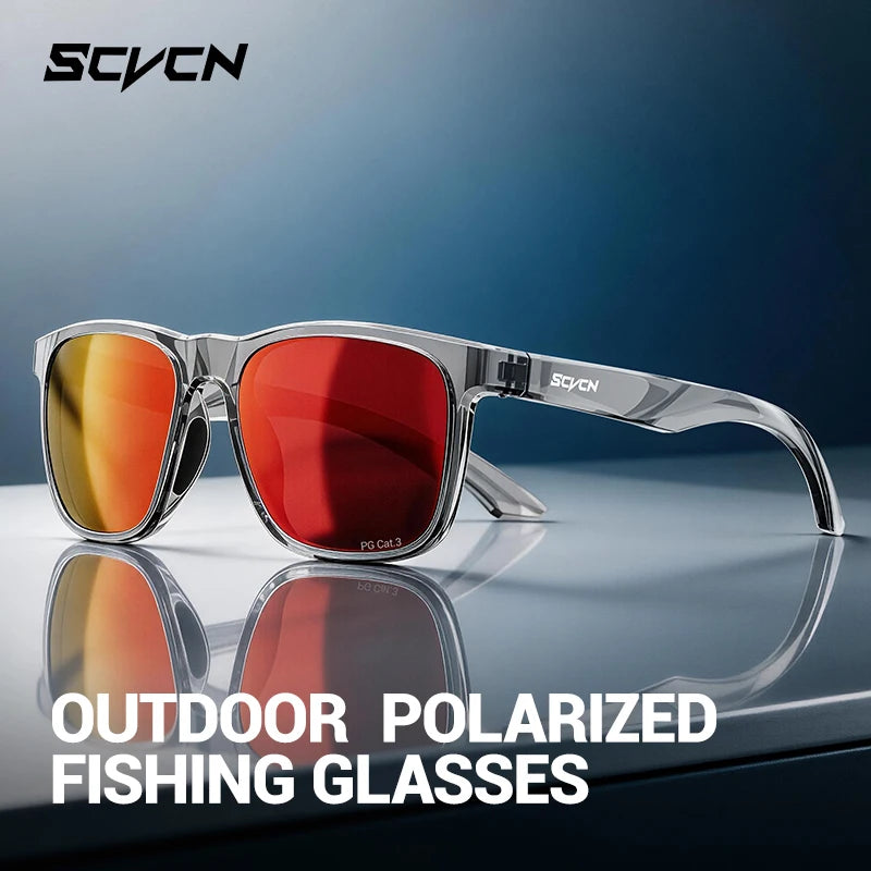 Scvcn Polarized Fishing Glasses UV400 Protect Eyes from Sunlight Anti-glare Lenses Professional Outdoor Driving Sunglasses