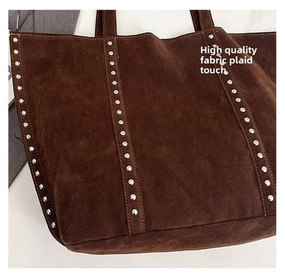 Fashion Microfiber Solid Sewing Shoulder Bags 2025 High Quality Retro Sweet Handbags Brand Sequined Large Capacity Bag for Women