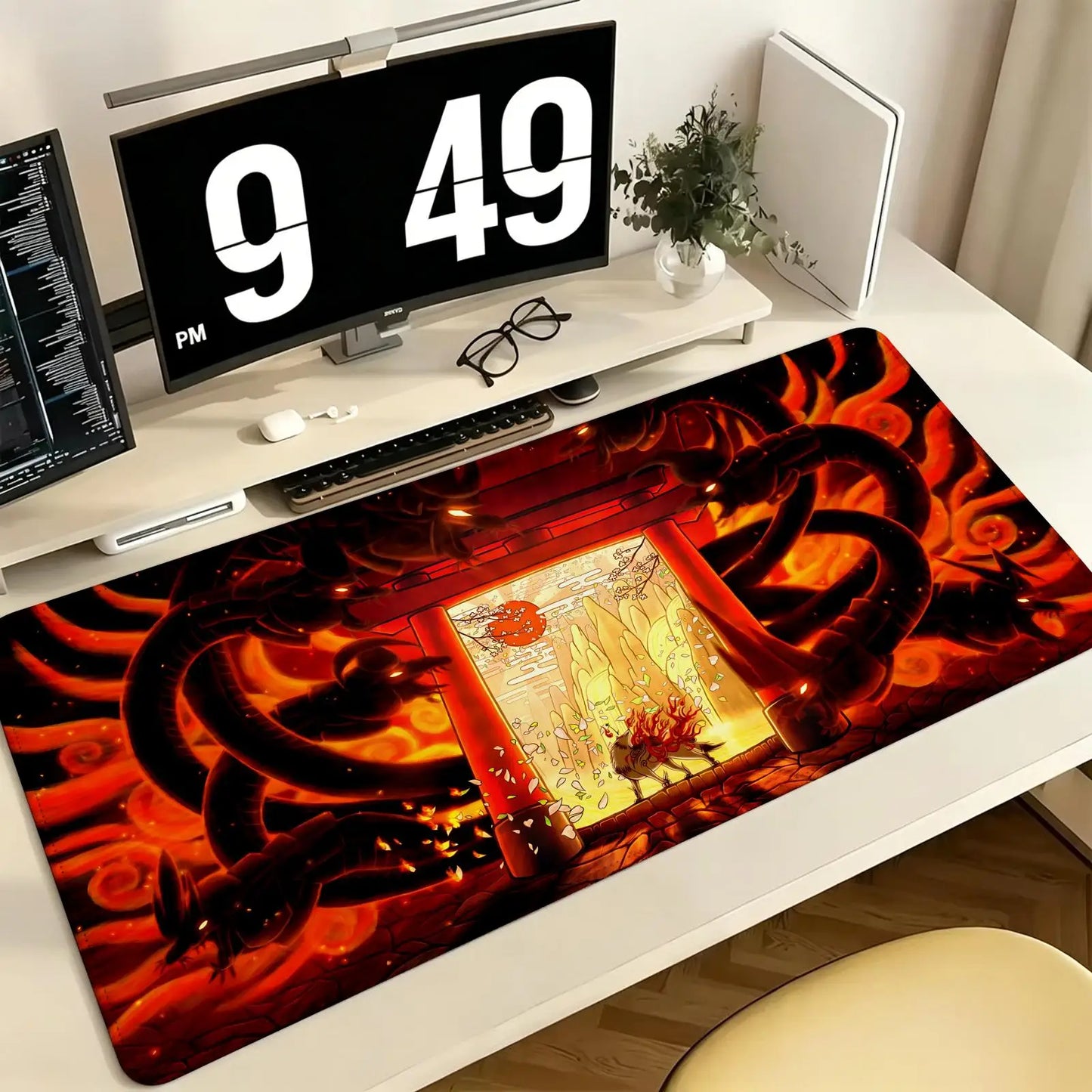 Pro E-Sports XXL Gaming Mousepad Extra Large Non-Slip Stitched Edge Keyboard Laptop Desk Mat For PC Gamer Cartoon Okami