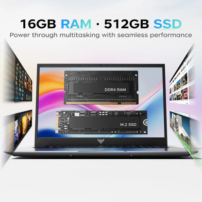 ACEMAGIC 18.5 Inch Laptop Intel Lake N150 16GB DDR4 512GB SSD FHD Windows 11 8000mAh Battery Expandable to 2TB Gaming Notebook