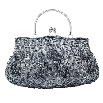 Women's Retro Small Totes Evening Bags Beaded Embroidered Ladies Clutch Purse Shoulder Chain Wedding Party Handbags Bags Purses