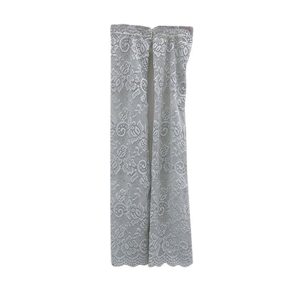 Women Summer Ice Silk Lace Arm Sleeve Elastic Sleeve Driving Gloves Black White Long Fingerless Mittens Sunscreen Gloves