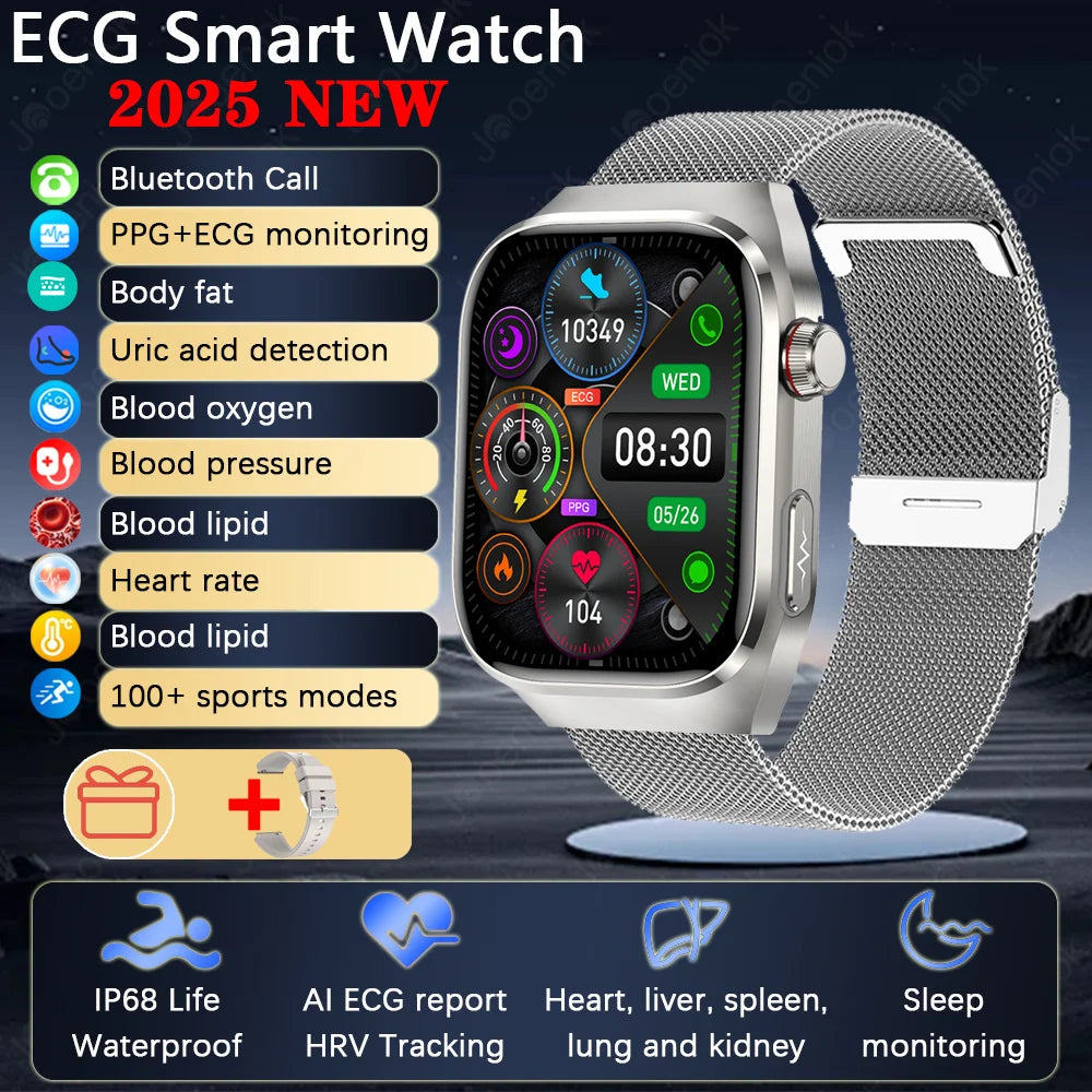 TK16 Smart Watch Men 2.04 Inch Amoled Bluetooth Call AI Voice ECG Health Monitoring SOS Sports Fitness Tracker Women Smartwatch