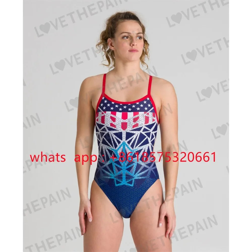 USA Female Swimsuit Bikini Sexy One-piece Comfortable Set Swimwear Functional Training Swimsuit Swimming Clothing 2026