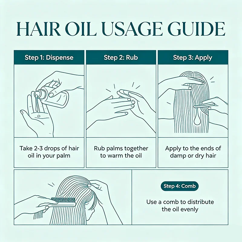 Rosemary Hair Oil, Deeply Nourishes & Hydrates Dry Hair, Tames Frizz for Silky Smoothness and All-Day Glossy Shine