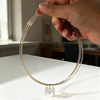 Smyoue 3CT 7*14MM Marquise Cut Moissanite Necklace for Women Solitaire Pendant Sparkling Chain Lab Diamond Pure 925 Jewelry