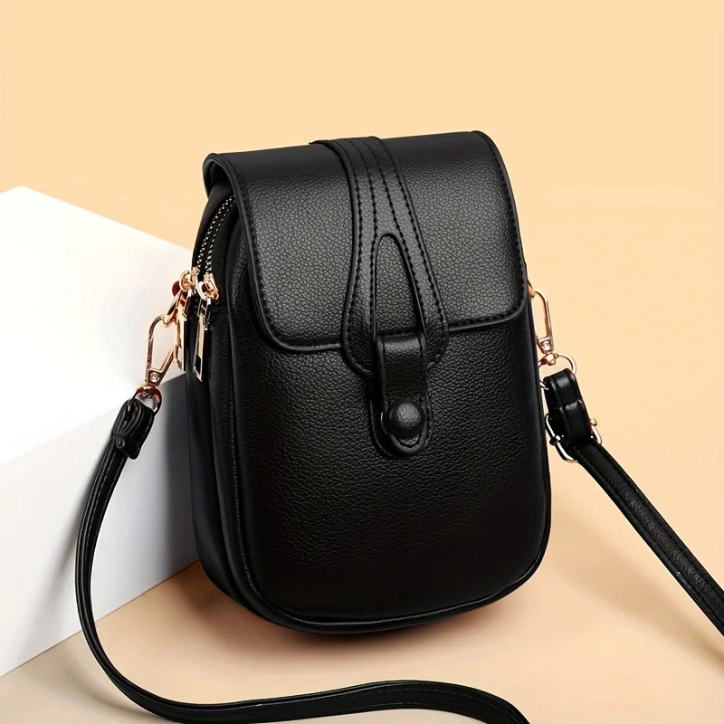 Stylish Flip Open Pu leather Crossbody Bags for Women Versatile Shoulder Purses Phone Pouch Pocket