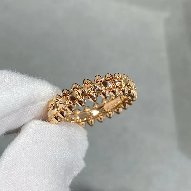 S925 Silver With Rose Gold Wide Rivet Ring Men Women's Classic Design Temperament Fashion Brand Party Luxury Jewelry