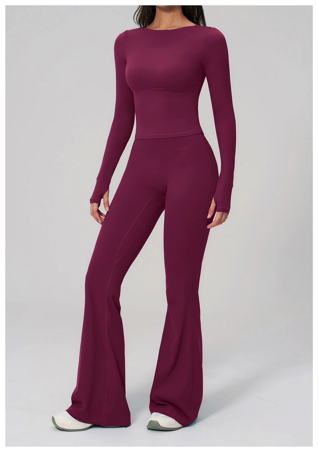 Yoga Set 2PCS Women Tracksuit Sportswear Workout Clothes Athletic Wear Gym Clothing Legging Fitness Top Long Sleeve Sports Suits