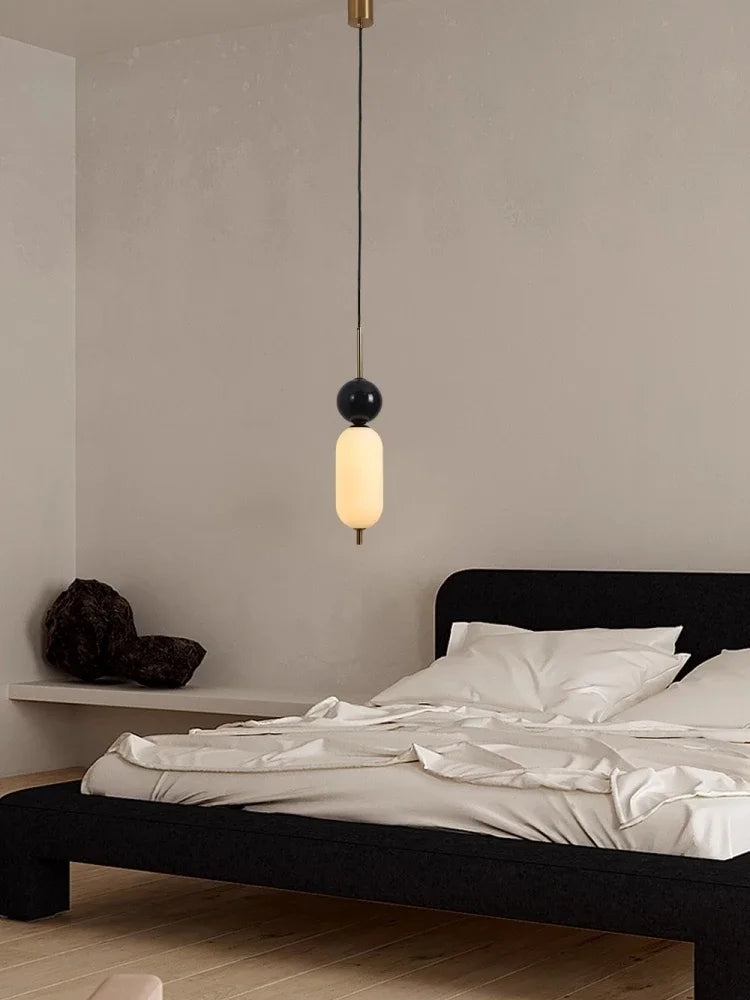 Stone Led Pendant Lights for Hotel Bedside Bedroom Marble Modern Luxury Hanging Lamp Island Kitchen Ceiling Chandeliers Bathroom