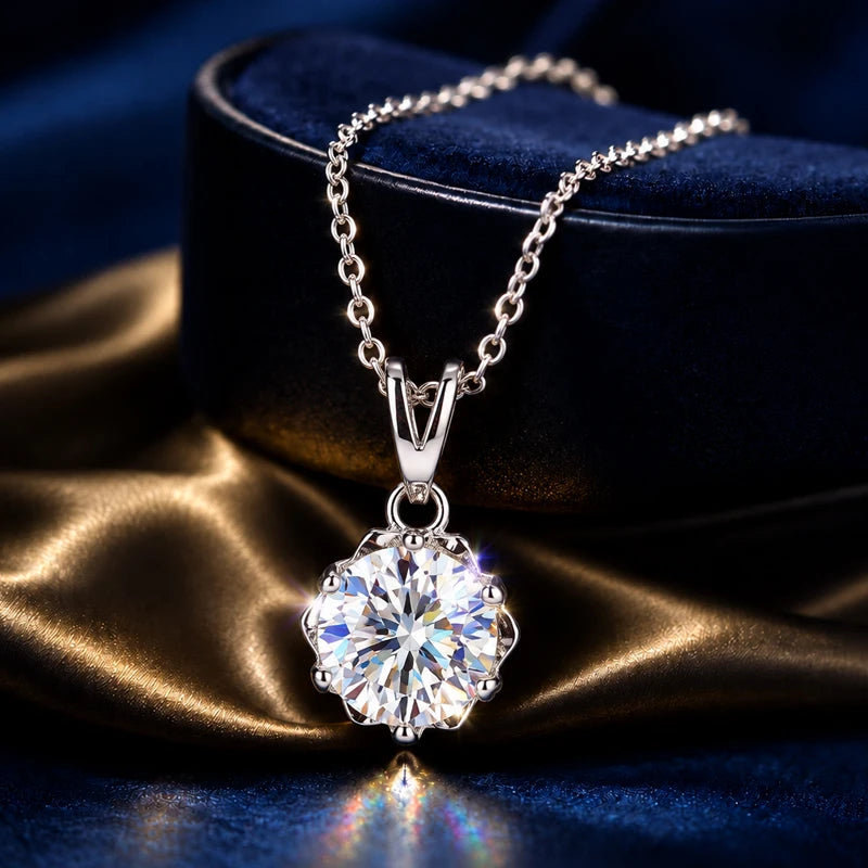 1.0ct Moissanite Necklace VVS1 D Color With Certificate 18K Gold Plated S925 Sterling Sliver Fine Jewelry for Woman Jewelry Gift