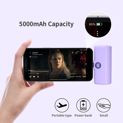 Fast Charging Power Bank Portable Charger External Battery Pack for iPhone Android LED Digital Display 5000mAh Mini Powerbank