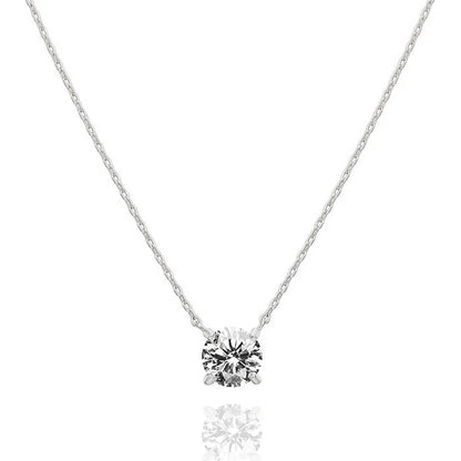 Lnngy 14K Gold Filled Solitaire 4mm/5mm Moissanite Pendant Necklace D Color Sparkling Classic Lab Diamond Necklaces For Women