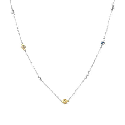 Luxury Necklace 925 Silver Original Sterling Zircon Dragonfly Butterfly Firefly Star Moon Chain Link For Women Wedding Jewelry