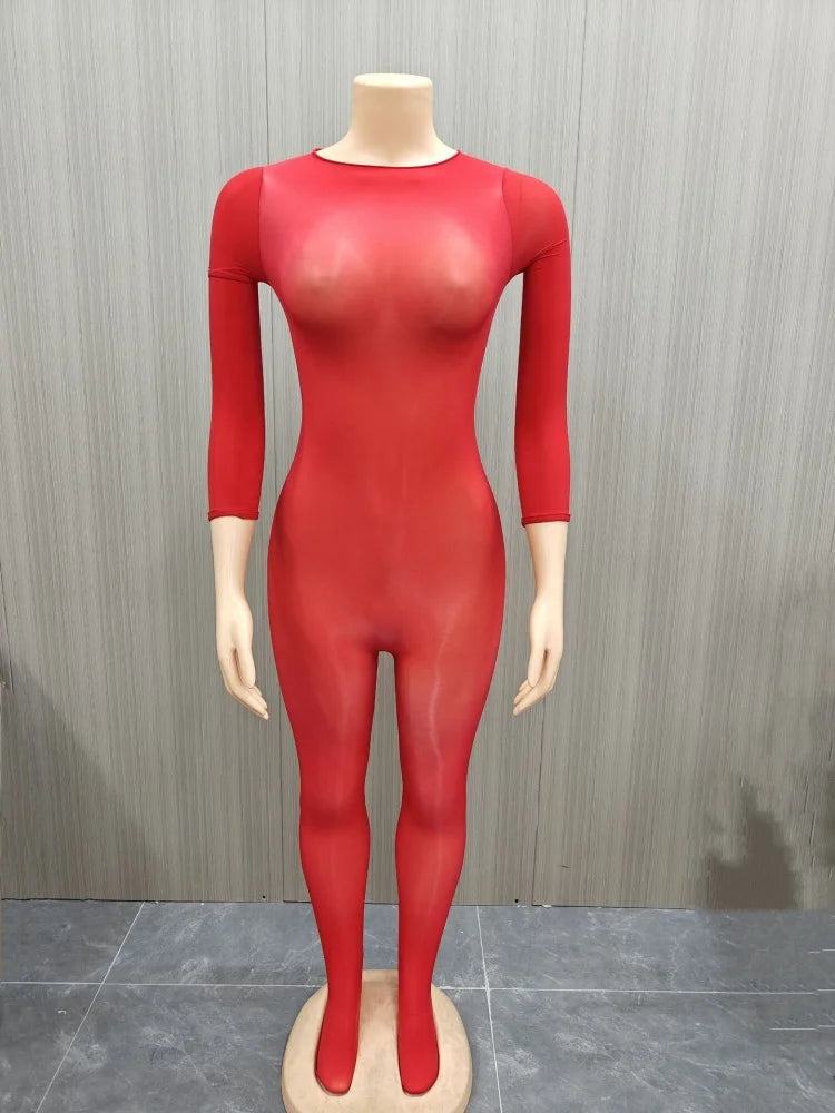 Wmstar One Piece Outfits Women Wholesale Sexy Jumpsuit Stretch See Through Tight Smooth Charming Club Outfits Drop Shopping 2026