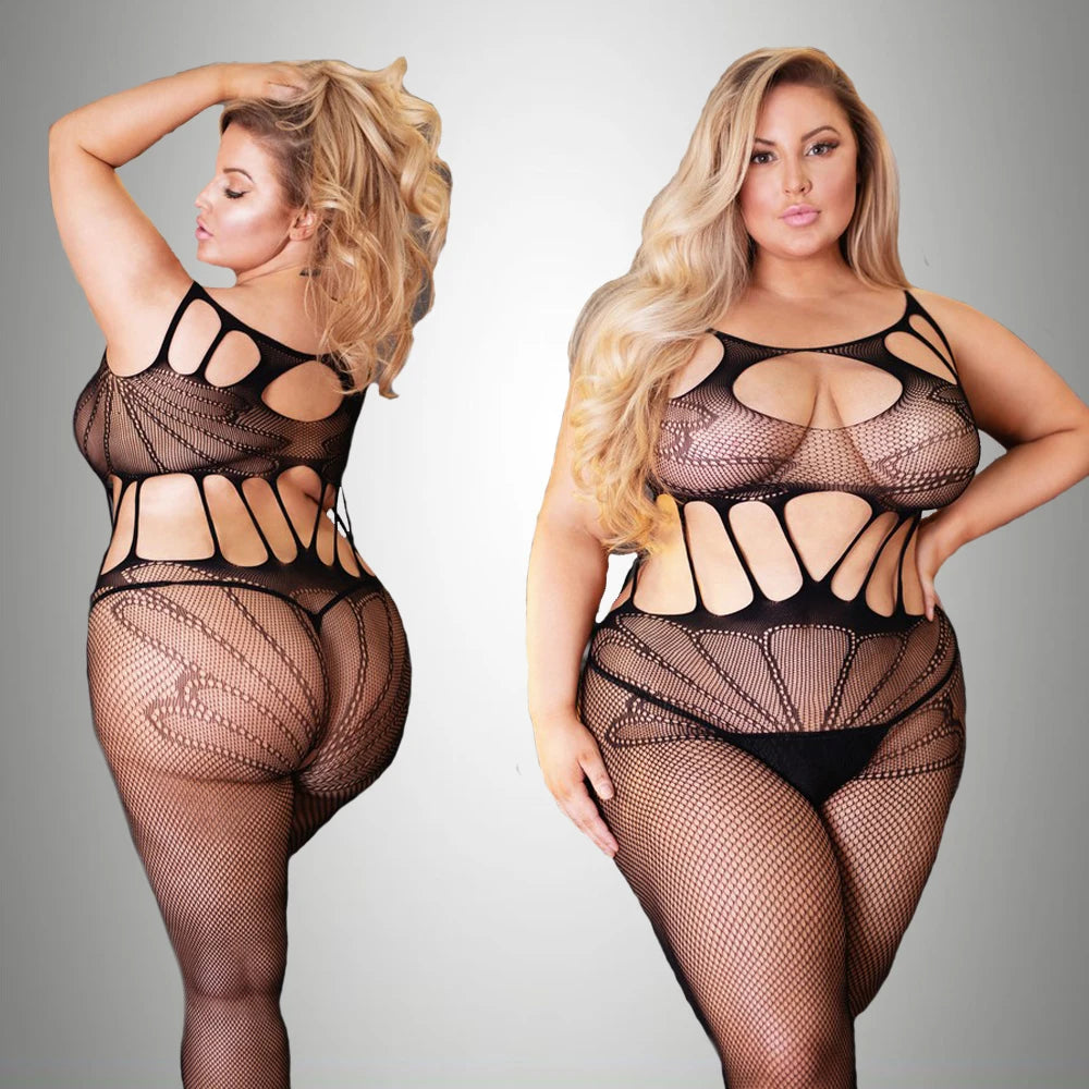 Plus Size Sexy Fishnet Bodystocking Woman Erotic Lingerie Sex Clothes Babysuit Transparent Costume Sexy Bodystocking Underwear