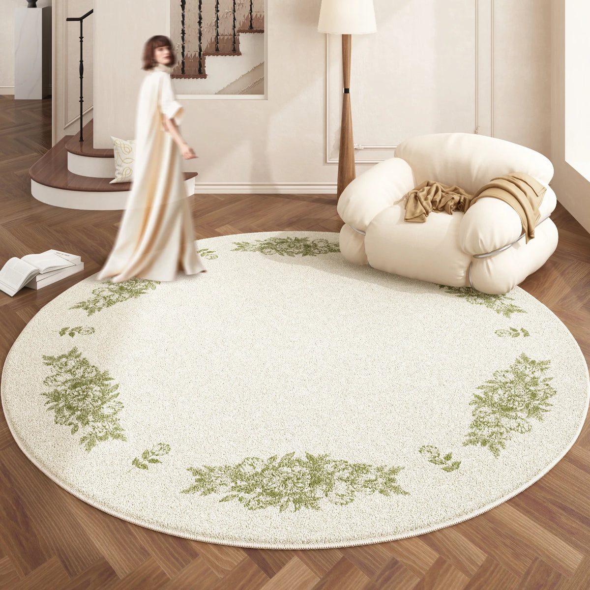 European Style Rugs for Bedroom Home Fluffy Soft Floor Mat Thicken Plush Living Room Decoration Round Carpet Washable Lounge Rug