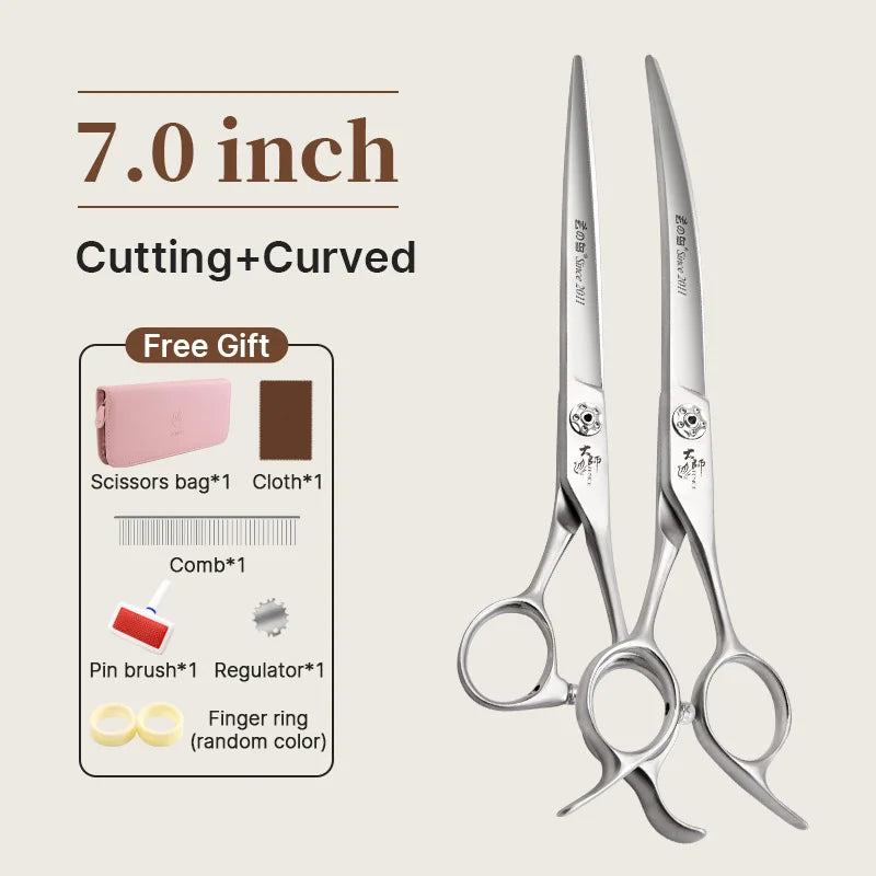 Fenice Slim Narrow Dog Grooming Scissors Set Straight/Curved/Thinner/Chunker Shears Scissors Specialized for KR and JP Groomers
