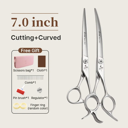 Fenice Slim Narrow Dog Grooming Scissors Set Straight/Curved/Thinner/Chunker Shears Scissors Specialized for KR and JP Groomers