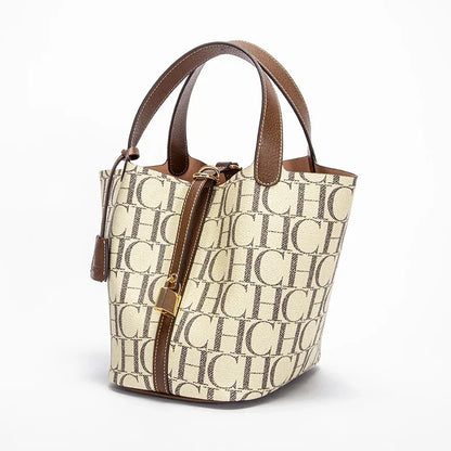 CH Large Capacity Commuter Travel Handbag Luxury Brand Fashion Texture Letter Printed Women's Shoulder Bag