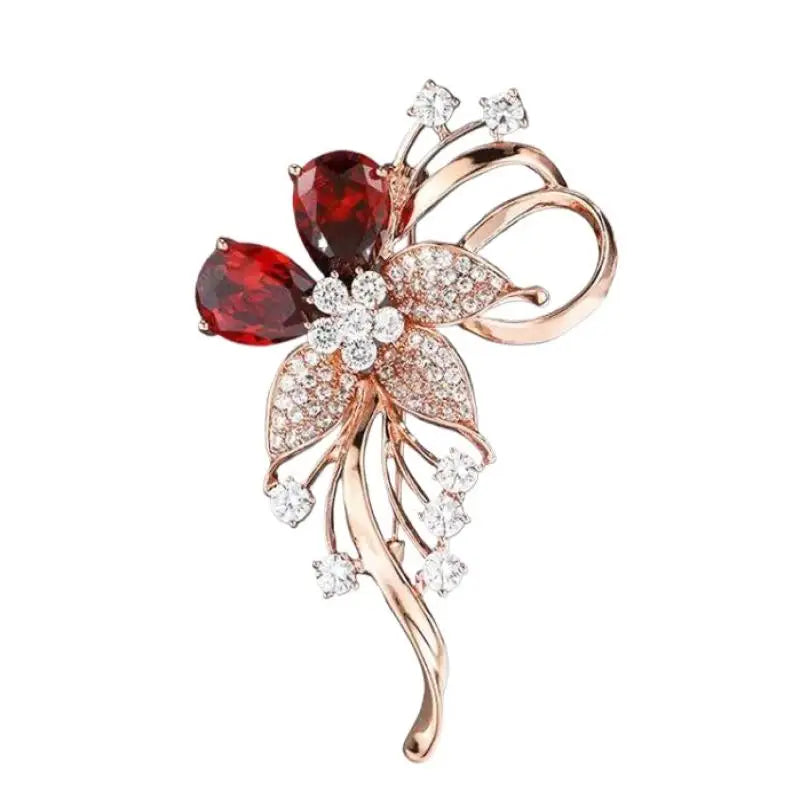 Luxury Temperament Zircon Flower Brooches For Women Girls Fashion Versatile Shiny Corsage Wedding Clothing Accessories Gifts