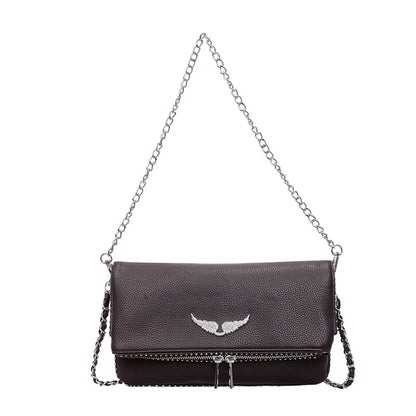 Fashionable Retro Ladies Chain-Shoulder Square Bag Luxury Textured Crossbody Shoulder Bag Women Handbags and Purses Underarm Bag