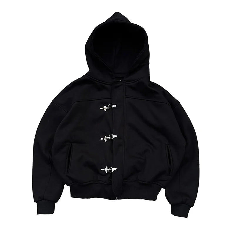 Women's 2025 Gothic Aesthetic Autumn Winter Fur Collar Hoodie Casual Slim Chic Design Cardigan Sweatshirt 2000s Harajuku Clothes
