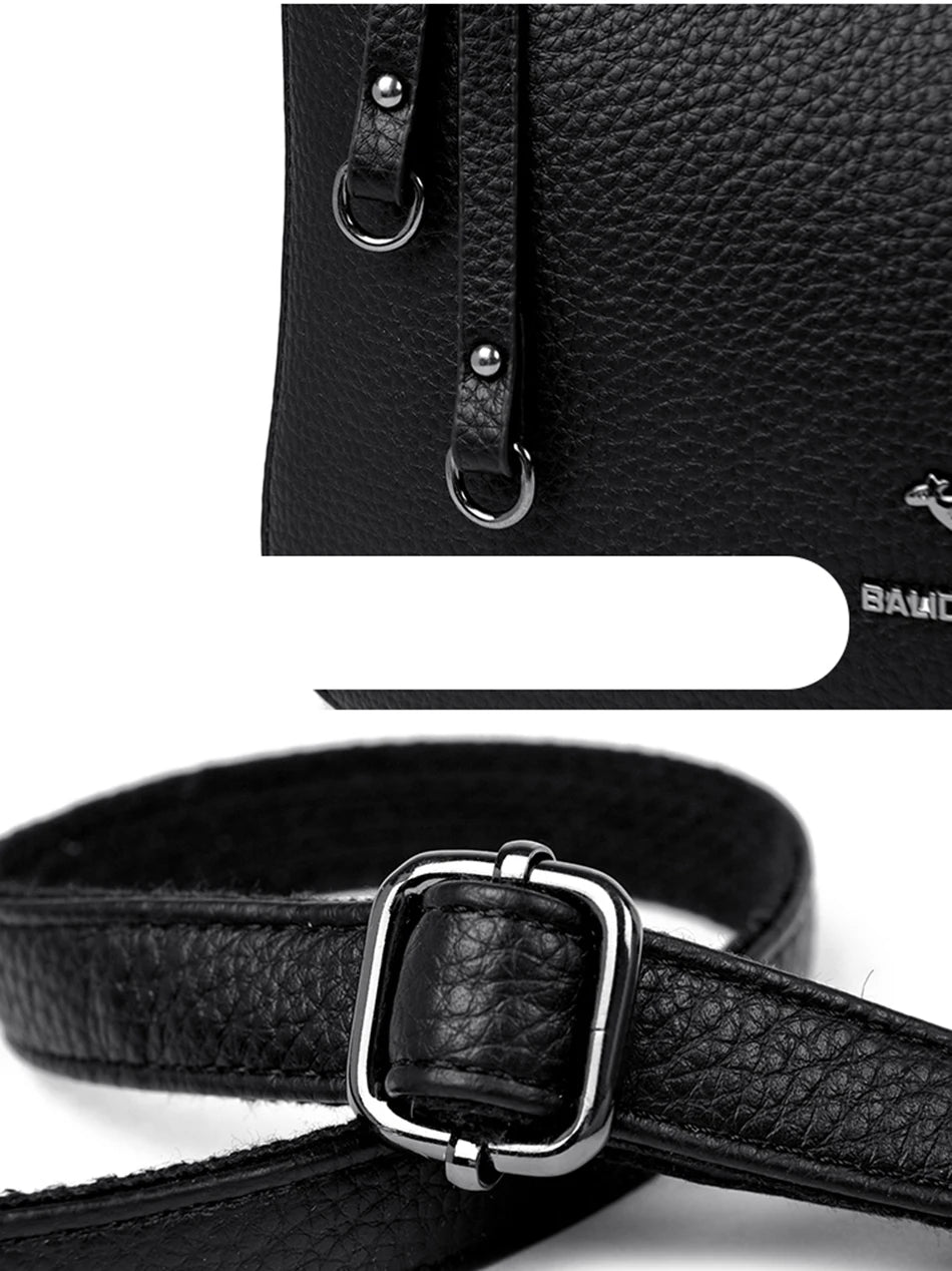 Women's Luxury Designer Top-Handle Bags Soft Leather Handbag Ladies Solid Color Shoulder Crossbody Bag Messenger Commuting Sac