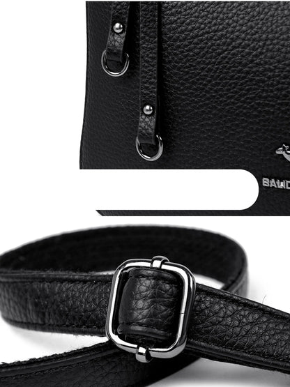 Women's Luxury Designer Top-Handle Bags Soft Leather Handbag Ladies Solid Color Shoulder Crossbody Bag Messenger Commuting Sac