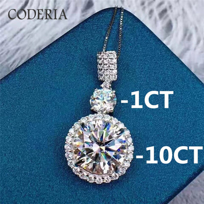 Classic D Color 6-11 CT Moissanite Necklace Diamond Pendant Plated 18K Gold Sterling Silver Wedding Necklace Luxury GRA Jewelry