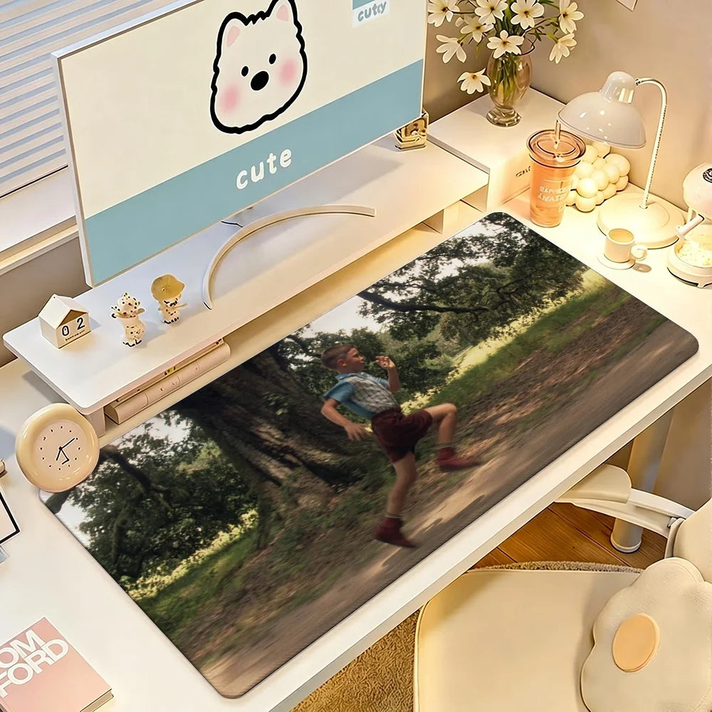 Classic Movie Forrest Gump Mouse Pad Large Non-Slip Waterproof Mat Stitched Edge Keyboard Pad for Gaming Daily Office