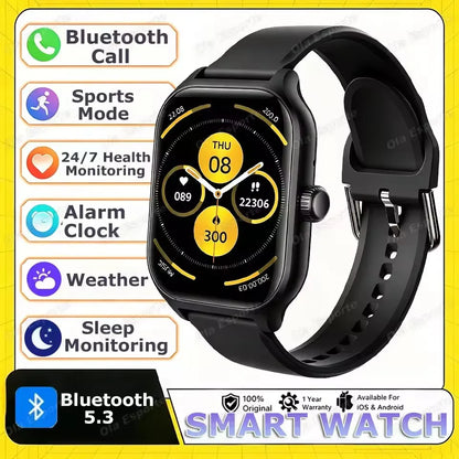 2026 New Smart Watch Bluetooth Call Message Reminder 24 Hour Health Monitoring Smart Watch Gift for Men and Women