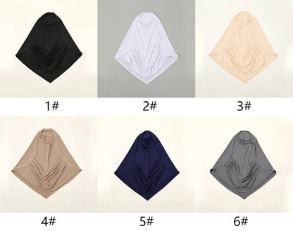 New Ready To Go Wear Instant Hijab for Women Solid Color Hemp Headscarf Neck Cover Sports Hijabs Pinless Islam Shawls and Wraps