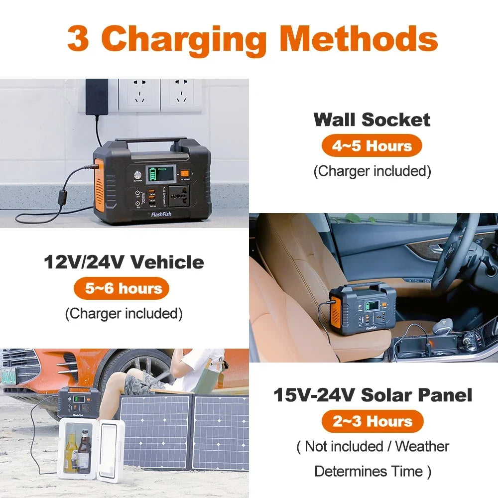 For E200 Portable Power Station Battery Supply Solar Charge Solar Generator AC DC Outdoor Camera Drone Power 200W 151WH