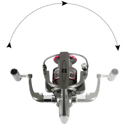 1000-7000 Series Metal Wire Cup 5.2:1 Gear Ratio, 26LB Max Drag, Spinning Fishing Reel, For Freshwater Saltwater Carp Fishing