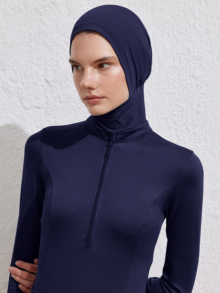 1PCS Summer Sporty Bath Swim Hijab Swimming Instant Turban Women , Extended Neck Design