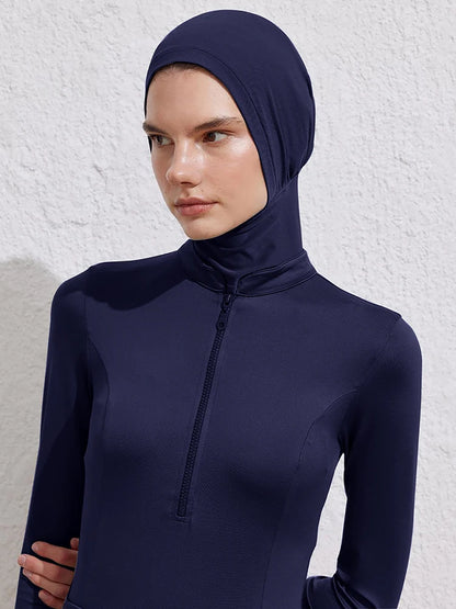 1PCS Summer Sporty Bath Swim Hijab Swimming Instant Turban Women , Extended Neck Design