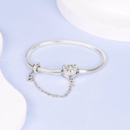 925 Sterling Silver Heart Love Snake Chain Bracelet Infinite Knot Butterfly For Women Fit Original Charms Beads Jewelry Gift