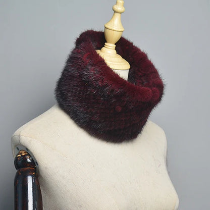 Winter Ring Scarf Women Real Fur Mink Warm Fashion Female Loop Mink Scarves 2026 For Women Knitted Ring Scarfs