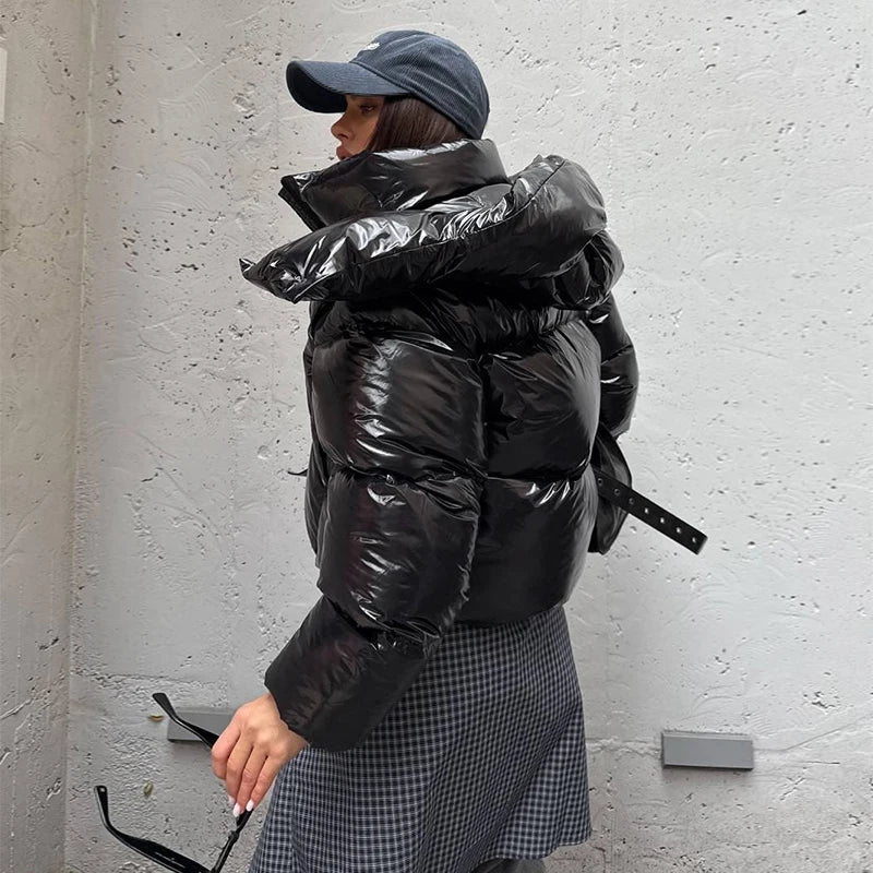 Detachable Sleeve Hooded Quilted Jackets 2026 Winter Ladies Solid 2-in-1 Zippers Waistcoat Cotton Coats Women's Warm Outwear