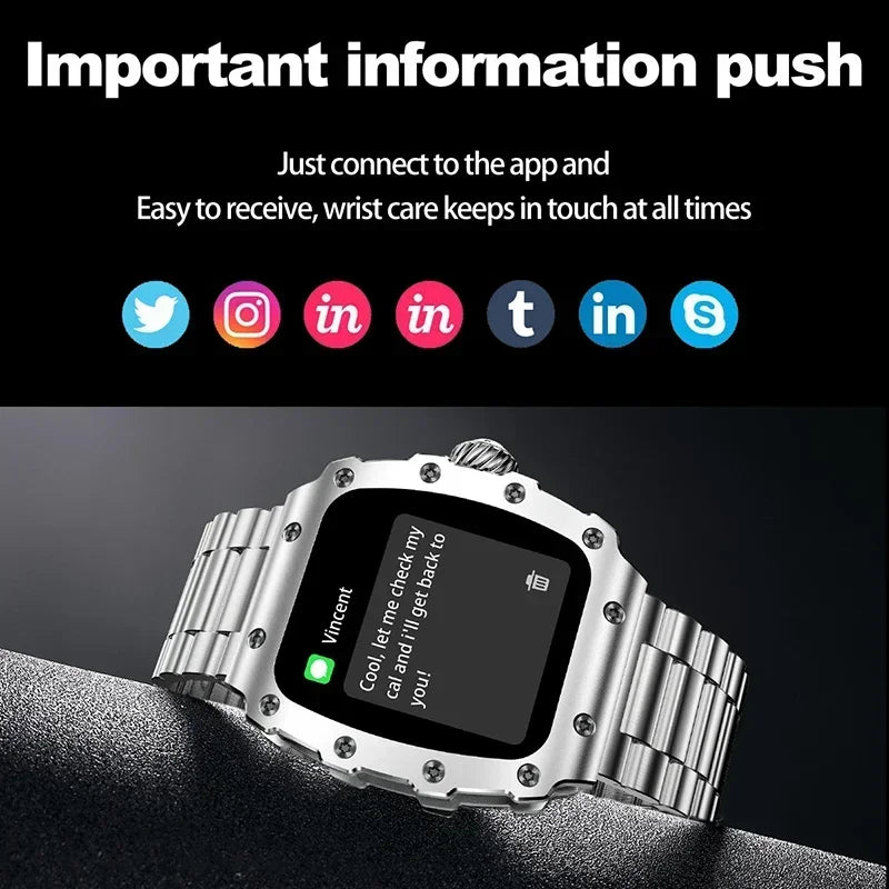 New Trend Smart Watch 1.76 inch AMOLED 3D Dynamic Dial IP67 Waterproof Bluetooth Call NFC Voice Assistant Men Sports Smartwatch