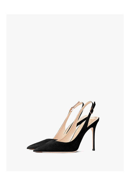 Women's Heeled Sandals New Black Suede Pointed Toe Stiletto Pumps Luxury Gladiator High Heels Elegant Sexy Party Wedding Shoes
